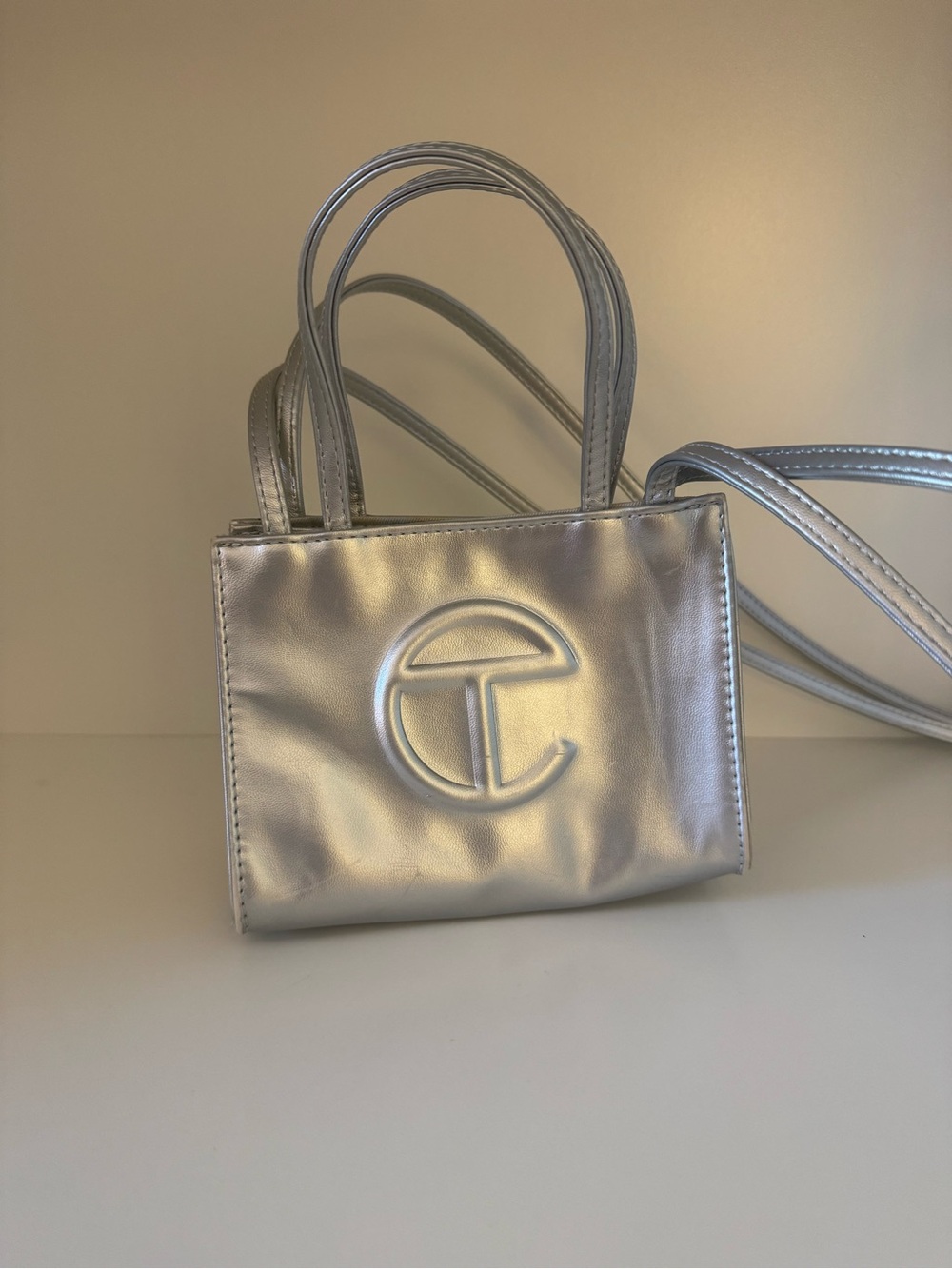 Telfar Silver Small Shopping Tote - Picture 1 of 3